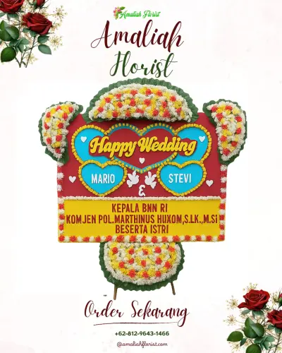 Karangan Papan Bunga Pernikahan di Tumumpa Dua